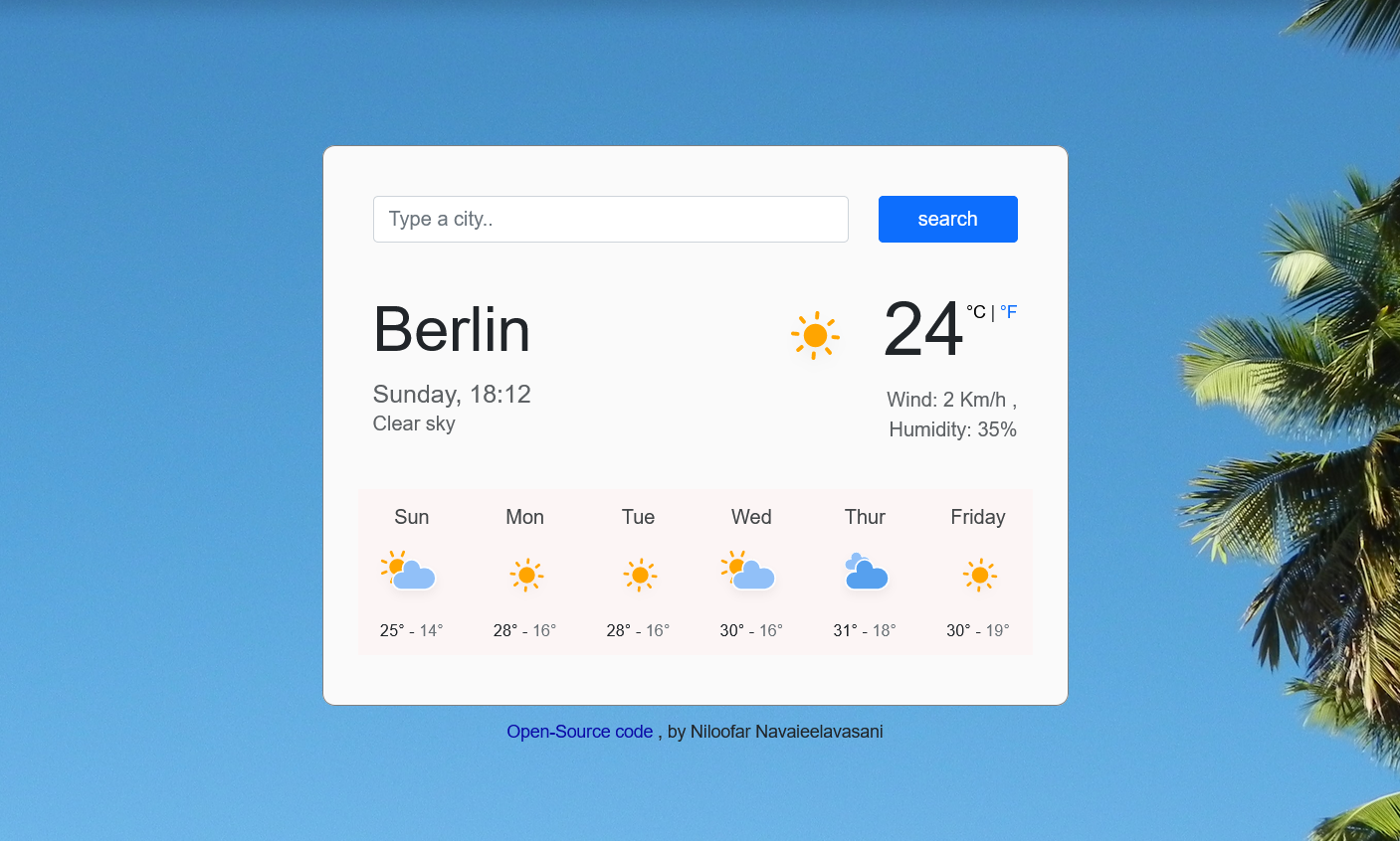 Weather App Project Preview